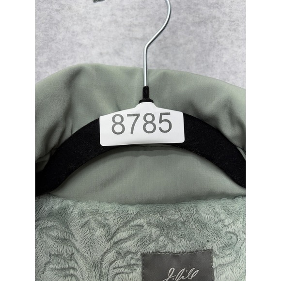 J Jill Womens Large Green Embroidered Puffer Jacket Snap Front Collar - Picture 13 of 16